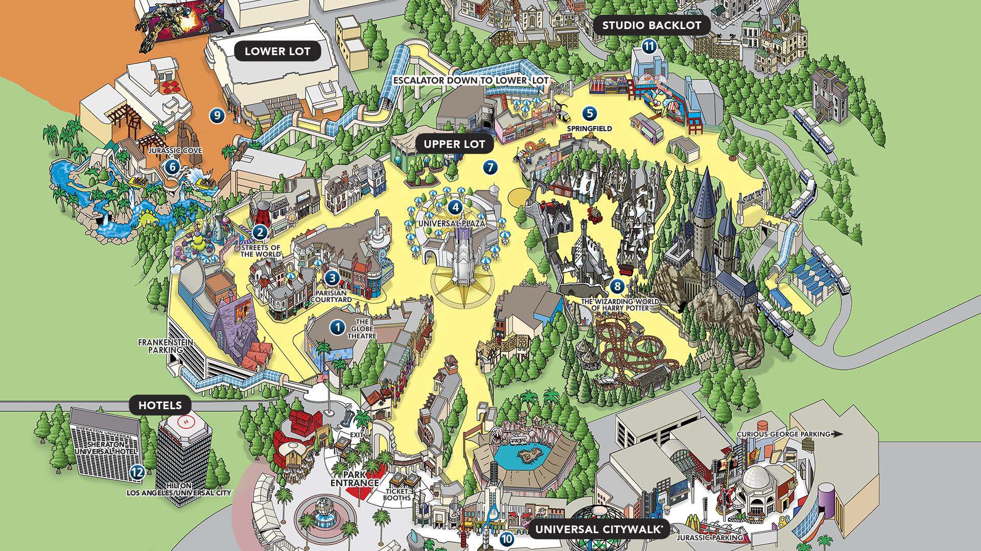 Printable Universal Studios Hollywood Map   Map Large 